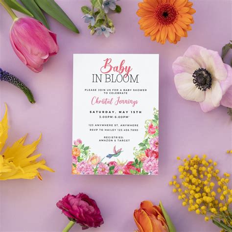 baby in bloom invite|baby in bloom invitations online.